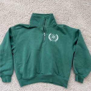 Girls Old Navy 1/4 zip. Green, size M/8. Like new
